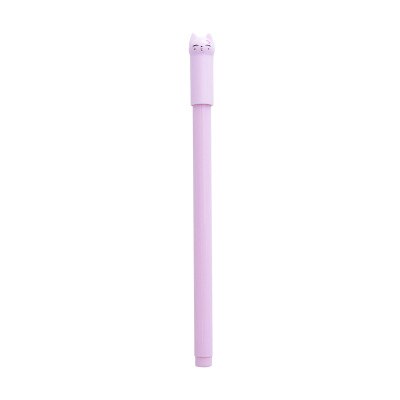 1PC Kawaii lindo tinta negra, pluma de Gel con de gato 0,5 mmCartoon de plástico bolígrafos de Gel para escribir la escuela, la Oficina suministros de papelería: Rose Red