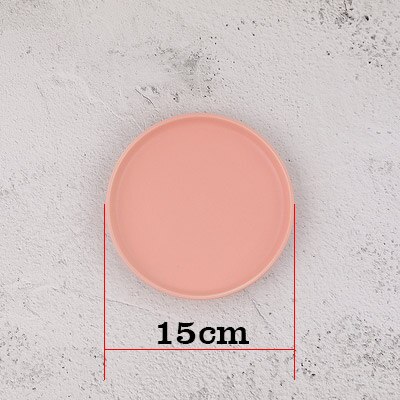 Matte Ceramic Plate Steak Dish Lunch Tray Salad Dish for Food Photography Shooting Background Photo Studio Adornment Fotografia: Pink 15cm