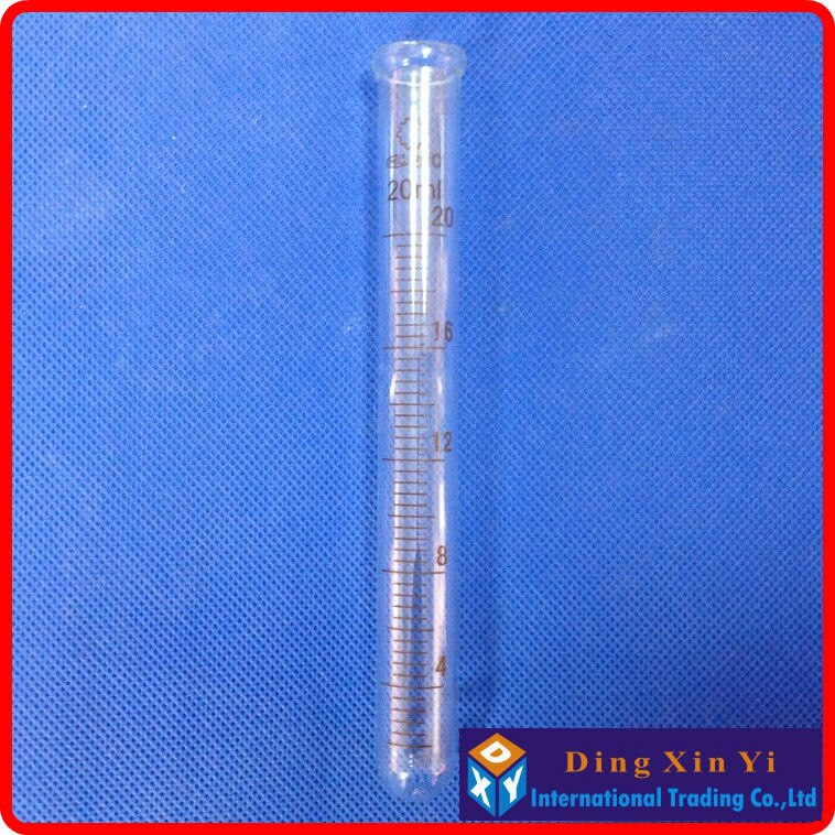 (20 pieces/lot) 20ml lab tools glass test tube,test tube with graduation