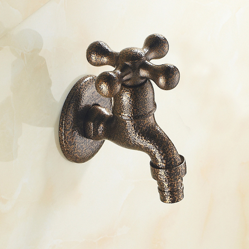 Variety Brass Lengthen Wall Mounted washing machine Bibcock Decorative Outdoor Garden Faucet one-in and two-out single cold Taps