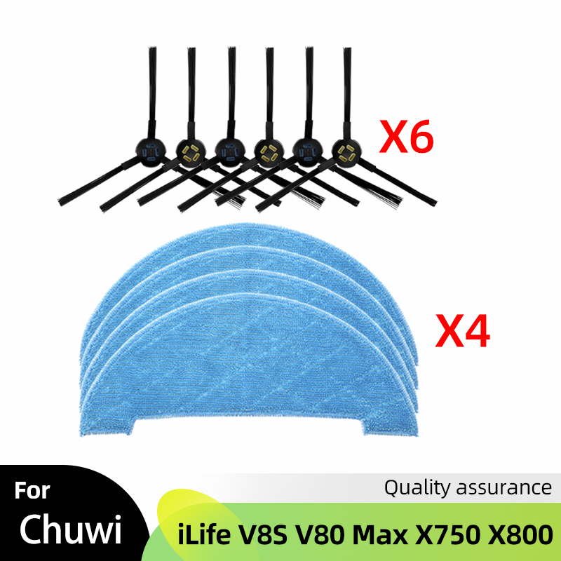 For iLife Chuwi V8 V8s Plus X750 X800 X785 V80 Max Side Brush Hepa Filter Mop Parts Accessories Robot Vacuum Cleaner Parts: Burgundy