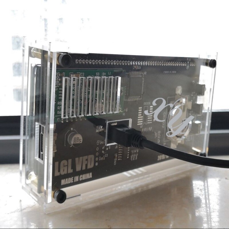 Glass Desktop VFD Clock VFD DIY Kit BoyFriend Digital LED Clock Home Clock Ambient Light VFD screen