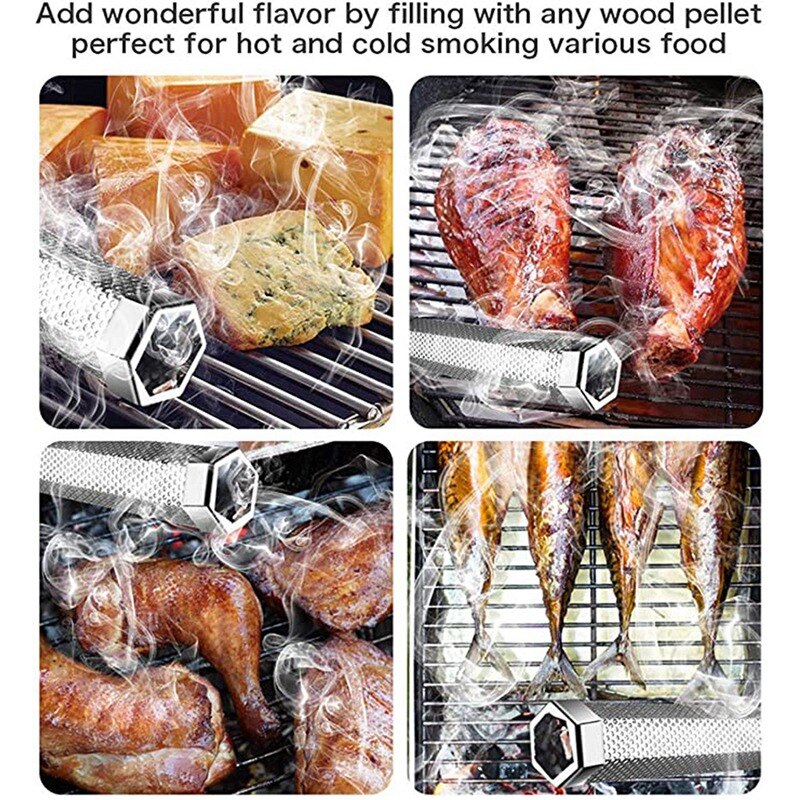 Ensemble Barbecue Barbecue Barbecue fumoir Tube maille perforée Tube inox Barbecue Barbecue pour fumer fromage