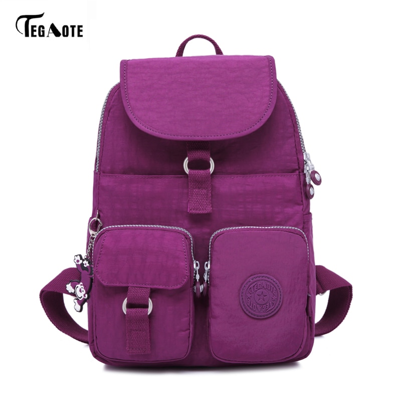 TEGAOTE School Backpack for Teenage Girls Mochila Feminine Backpacks Women Solid Famous Nylon Casual Laptop Bagpack Female