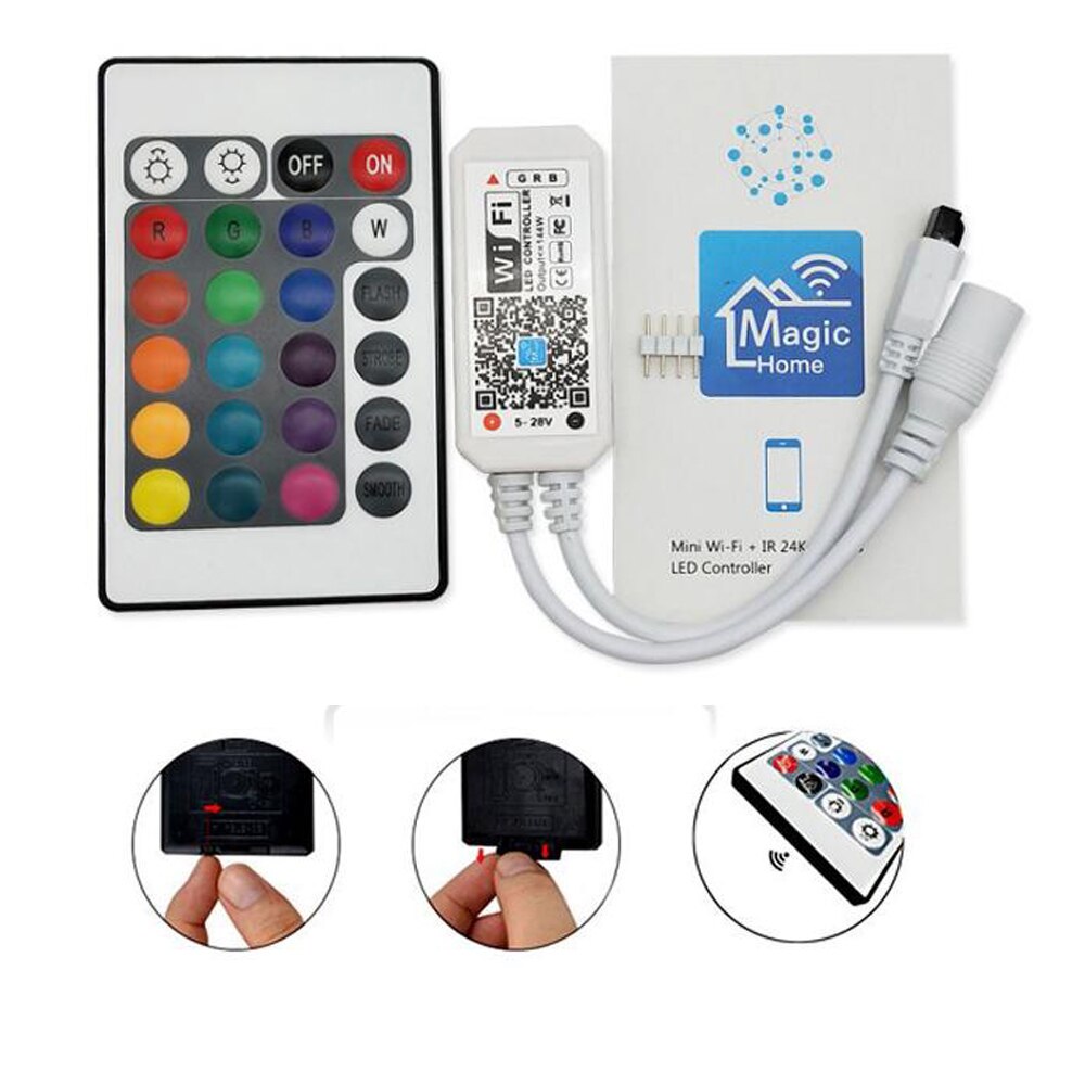 Wifi rgb rgbw led controller med ir fjärrkontroll för  dc 12v rgb led strip light led moduler ljus