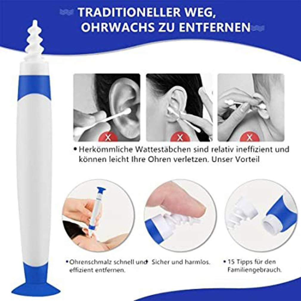 Oor Wizard Rotary Oor Picker 16-Hoofd Spiraal Oor Pick Oor Schoonmaken Zuig Spiraal Zachte Oor Cleaner 16-head Set