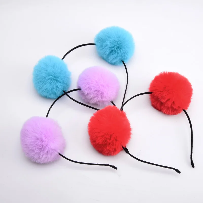 Schattige pomponbal oortjes pluizige balletjes leuke haarband haarband mooie haaraccessoires