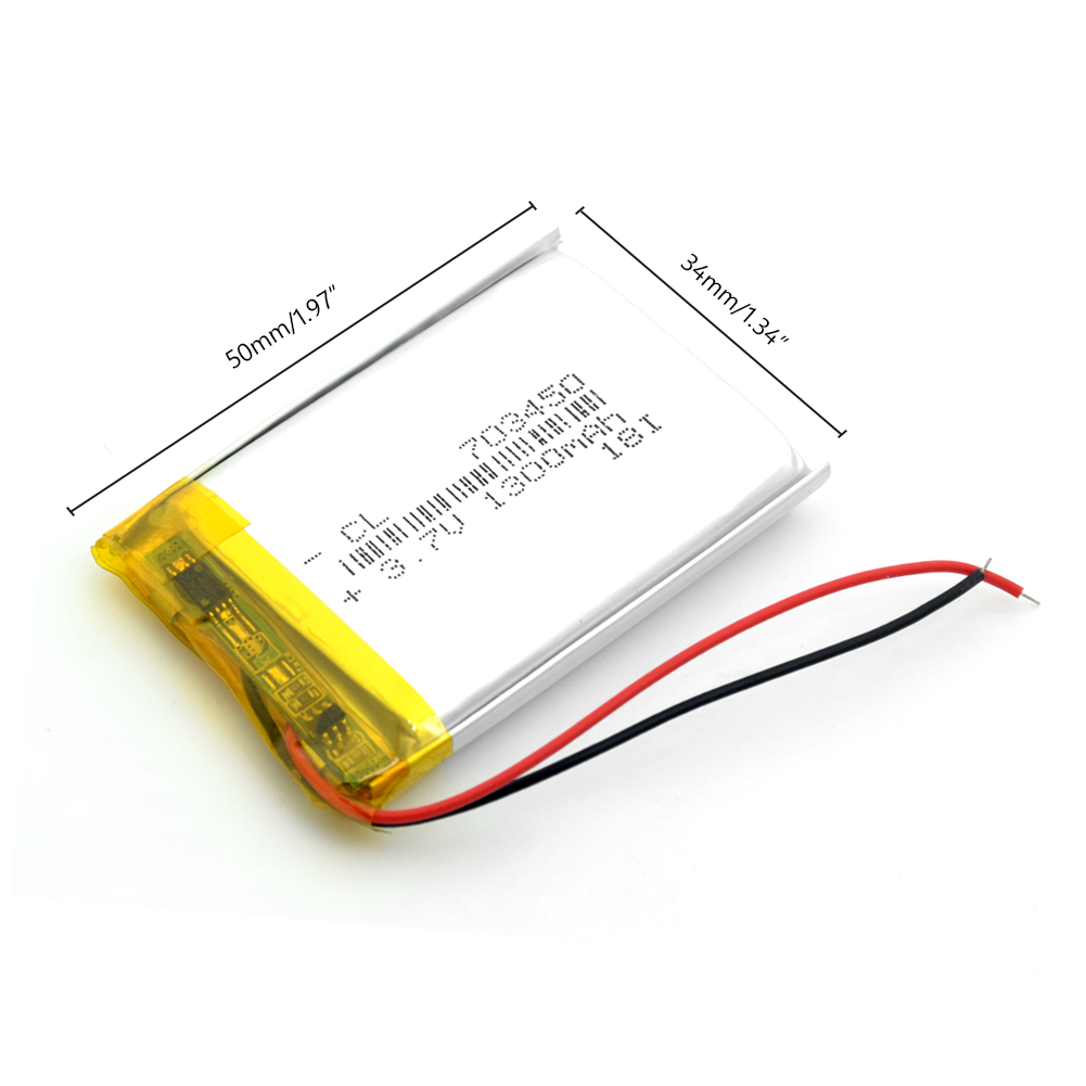 3.7V lithium polymer battery 703450 1300MAH Rechargeable Li-ion Cells With PCB For DVD MP3 MP4 MP5 GPS Bluetooth Speaker Tablet