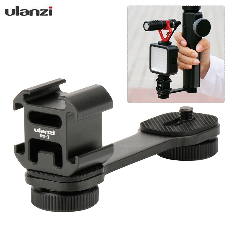 DJI OM 4 Osmo Mobile 2 3 Accessories Triple Shoe Mount Adapter Microphone Bracket for BY-MM1 for Zhiyun Smooth 4 Q
