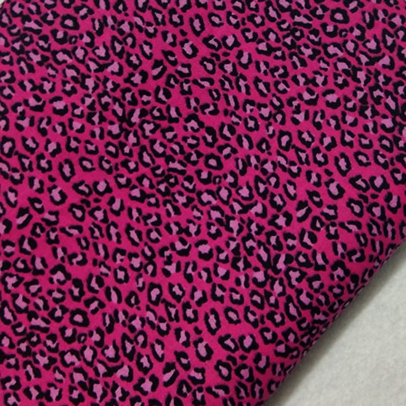 100%  almindeligt bomuld viaphil rosepink leopard trykt stof leopard stof patchwork klud kjole hjem indretning