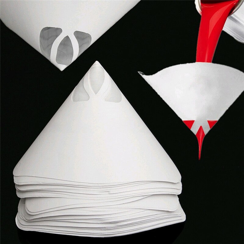 230pcs Car Nylon Conical Paper 100 Mesh Paint Strainer Filter Purifying Cup SLC88