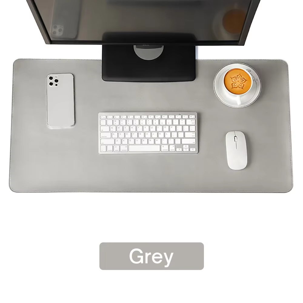 Large Size Office Computer Desk Protector Mat PU Leather Waterproof Non Slip Mouse Pad Desktop Keyboard Desk Pad Gaming Mousepad: S / Orange