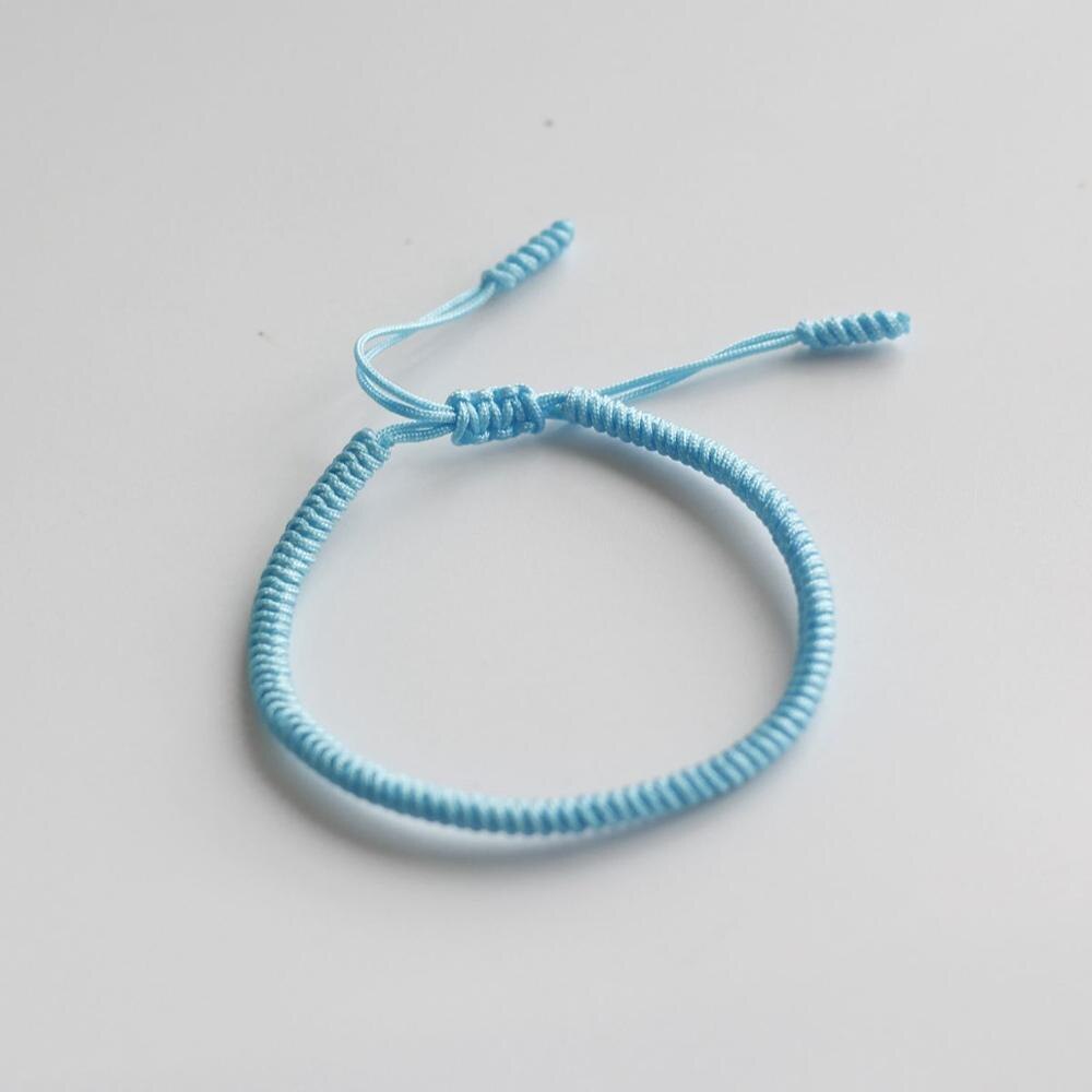 Tibetaanse boeddhistische handgemaakte knopen gelukskoord armband unisex boeddhistische sieraden maat verstelbaar dropshipping: Rhodium geplateerd