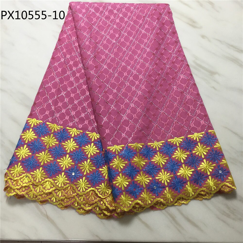 African Women white color swiss voile lace cotton stock fabric: 10