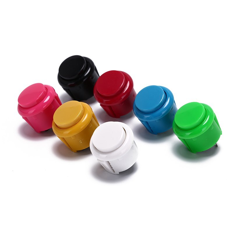 10 stuks ingebouwde kleine microschakelaar voor diy arcade controller jamma mame 24mm fabrieksprijs arcade knop ronde drukknop