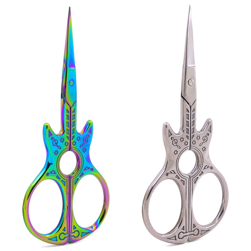 Tailor Scissors Sharp Stainless Steel Needlework Scissors Guitar Gold Small Embroidery Scissors