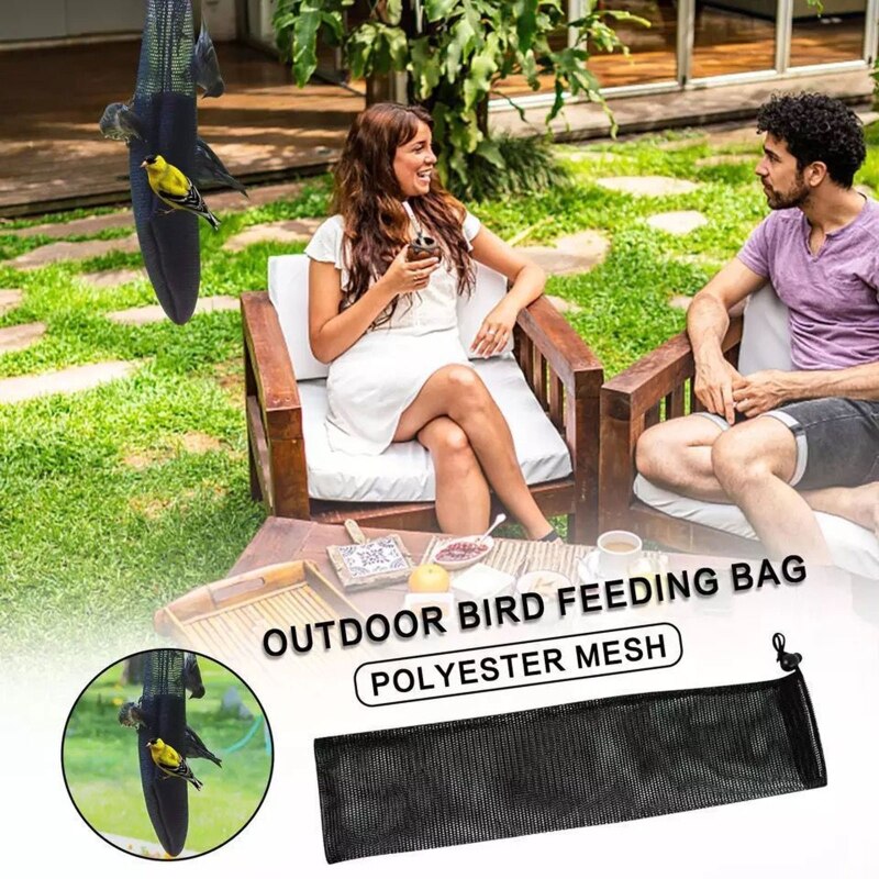 Alimentador de calcetines para aves, alimentadores de semillas de cardo, bolsas grandes de malla para pinzones, alimentación exterior de aves salvajes con embudo de comida plegable