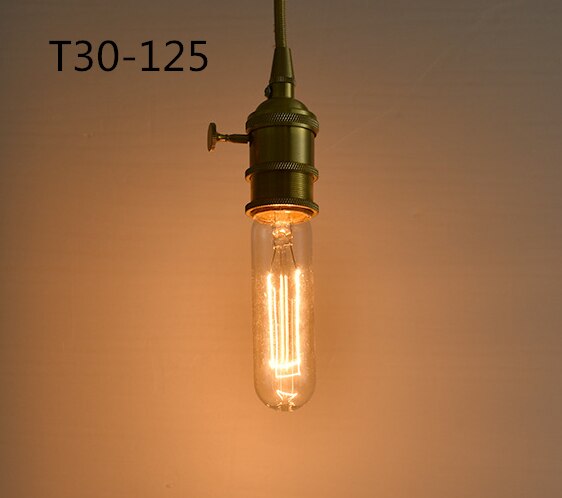 Bombilla Edison E27, 40W, 60W, 220V, A60, BT53, ST64, A19, T45, ST48, ampolla de luz incandescente, lámpara Vintage para decoración de Navidad: T30-125 / 40W 220V