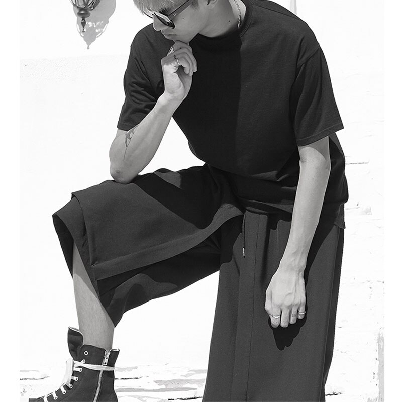 Hommes japon Kimono ample jambe large pantalon jupe décontractée pantalon homme Streetwear Hip Hop Punk sarouel