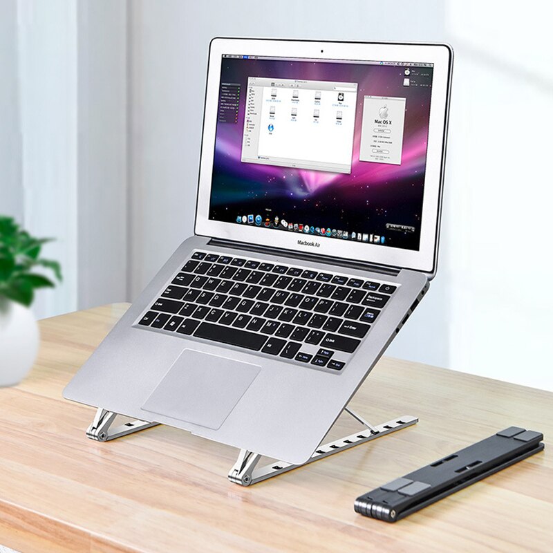 Bærbart stativ til bærbar computer foldbart tilbehør til bærbar computer til macbook pro air base støtte notebook holder tablet stativ justerbar stigerør