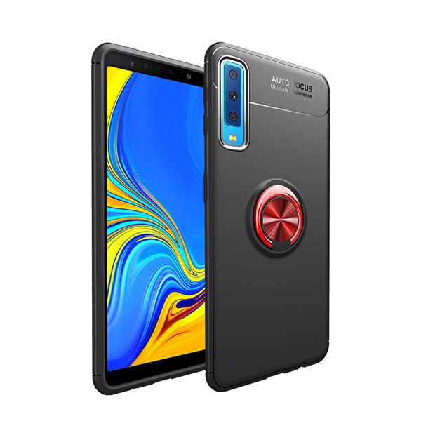 Coque arrière avec anneau de doigt pour Samsung Galaxy A7 , A750, SM-A750F, A750F: Black red