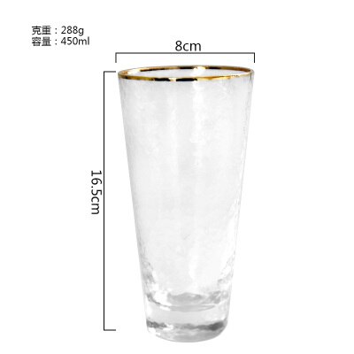 Högklassig glas vinkopp med gyllene linje mjölk juice vin textur whisky sprit cocktail pint brandy snifters flöjter coupes: 5