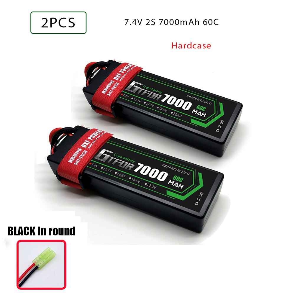 7.4V 5200 7000mAh 50C 60C 100C 120C GTFDR LiPo Battery Pack 2S HardCase For 1/8 1/10 RC Car Model Slash Emaxx