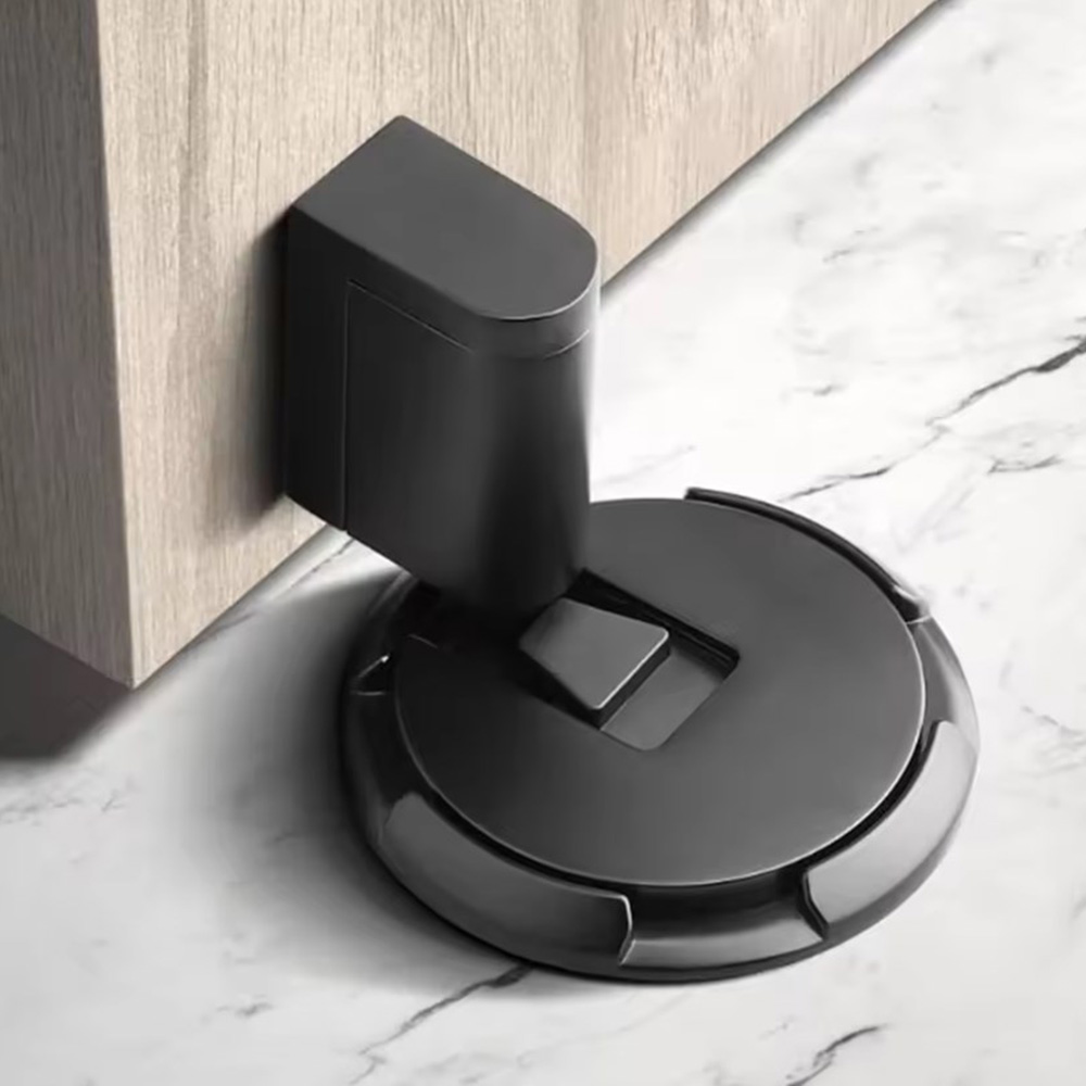 Heavy Duty Magnetic Door Stopper Zinc Alloy Mechanical Doorstop Adjustable Door Holder Non-punch Sticker Furniture Door Hardware