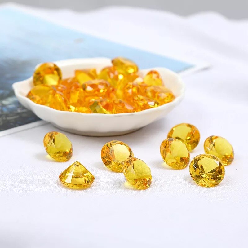 Bijoux en Faux diamant 20MM, coffre au trésor, Pirate, cristal acrylique, remplissage, jouets, accessoires, confettis, décorations de mariage: Orange