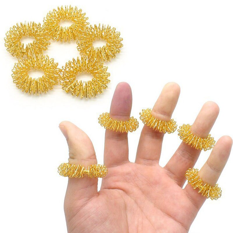 Neue Mini Finger Massage Ring goldene Finger Ring Massagegerät