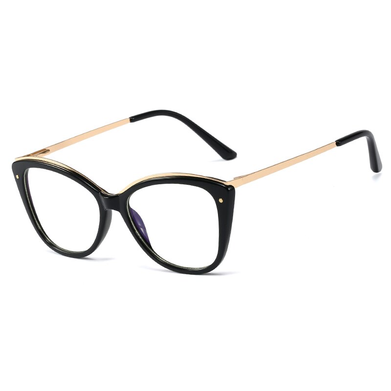 Hotony Blue Light Blocking Women Eyewear Optical Full Rim Female Stylish Woman Eyeglasses Prescription Spectacles: C1