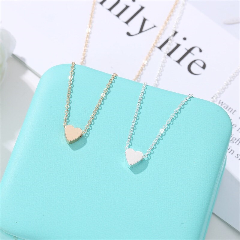 Trendy Heart Clavicle Pendant Necklace For Women Female Gold Chain Necklaces Ladies Heart-Shaped Jewelry