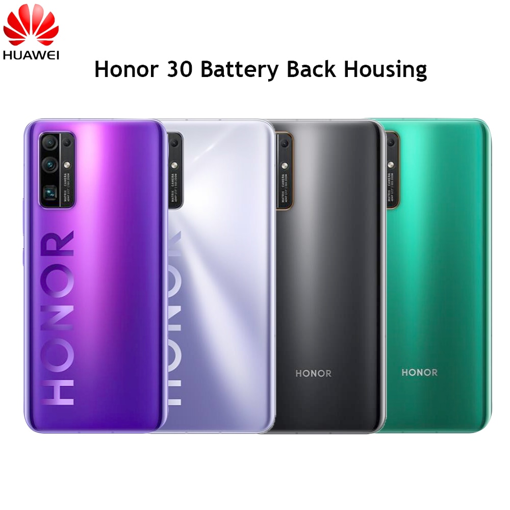 Honor 30 obudowa ze szkła wstecznego Huawei honor 30 pokrywa robić naprawy baterii obudowa tylnego panelu części zamienne z naklejkami i logo
