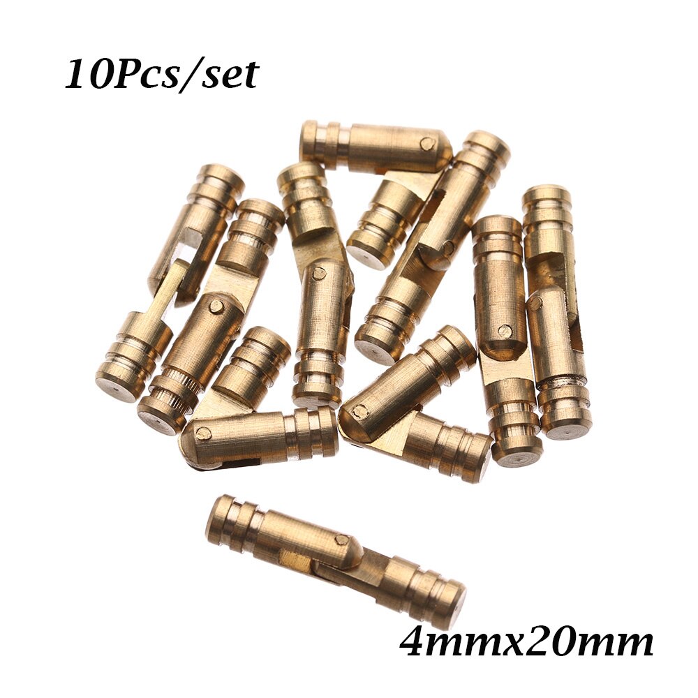 10Pcs/pack Jewelry Box Wine Wooden Case Supplies Hidden Invisible Concealed Barrel Hinge Pure Copper Furniture Hardware: 4mmx20mm