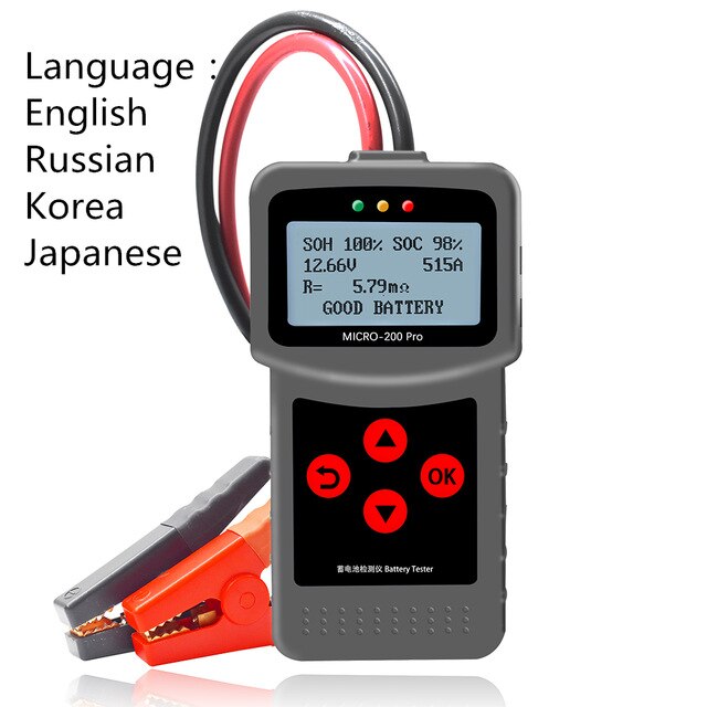 Herramientas de diagnóstico automotriz Mciro200Pro, probador de batería de 12V, buena herramienta de diagnóstico de fábrica para probador de vida de la batería: A