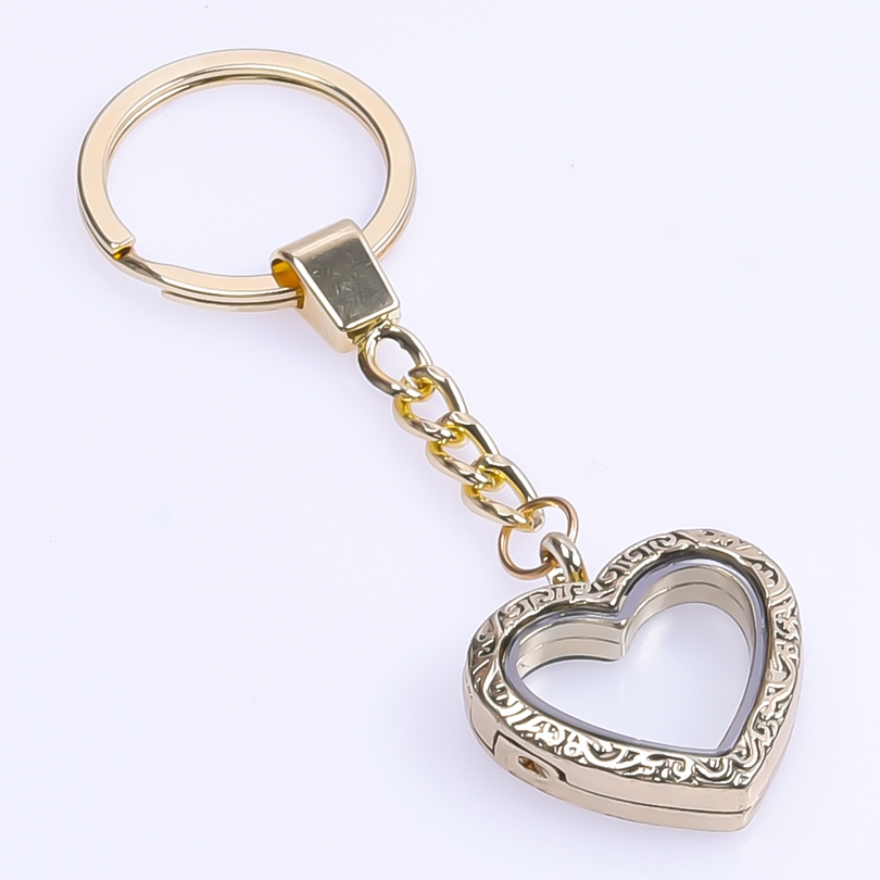 Llavero con medallón de corazones, Llaveros de cristal Para Mujer, colgante de corazón, medallones flotantes, llavero magnético, de Metal Para amigos