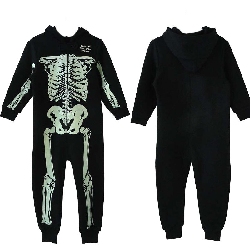 Vinter skelet overalls jumpsuit børn pyjamas børn onesie sleepers pyjamas jule halloween kostumer
