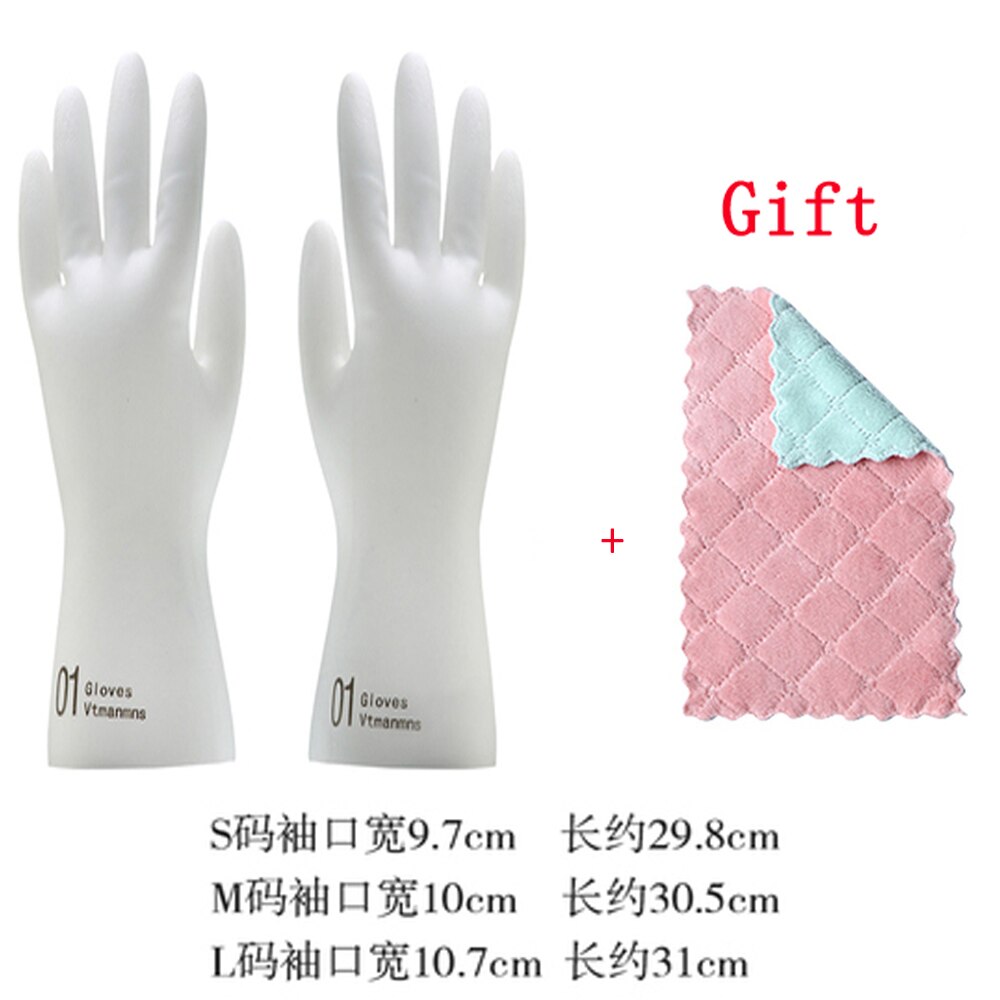 Dishwashing gloves female rubber kitchen washing vegetables household chores Cleaning durable thin waterproof clothes gloves: B / M