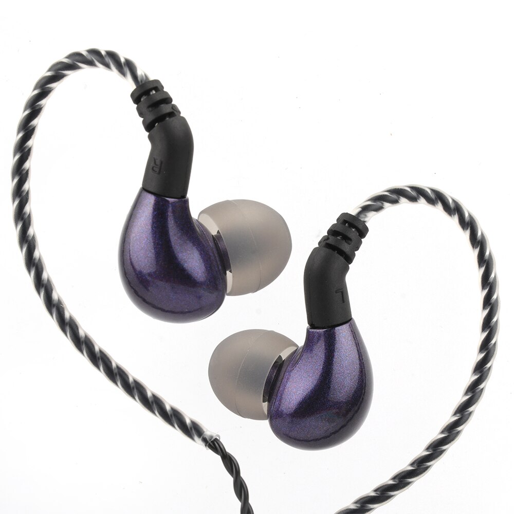 BLON BL03 HiFi 10mm Carbon Diaphragm Dynamic Driver In-Ear Earphone IEM with 0.78mm 2pin Detachable Cable: purple without mic