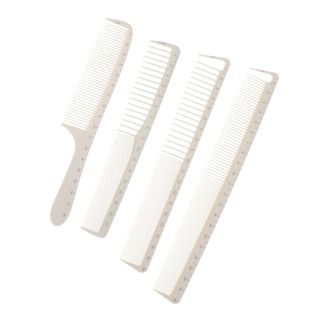 Salon Hair Comb with Scale, Barber Hairdressing Resin Comb, 2 in 1 Fine &amp; Wide Tooth Hair Cutting Comb