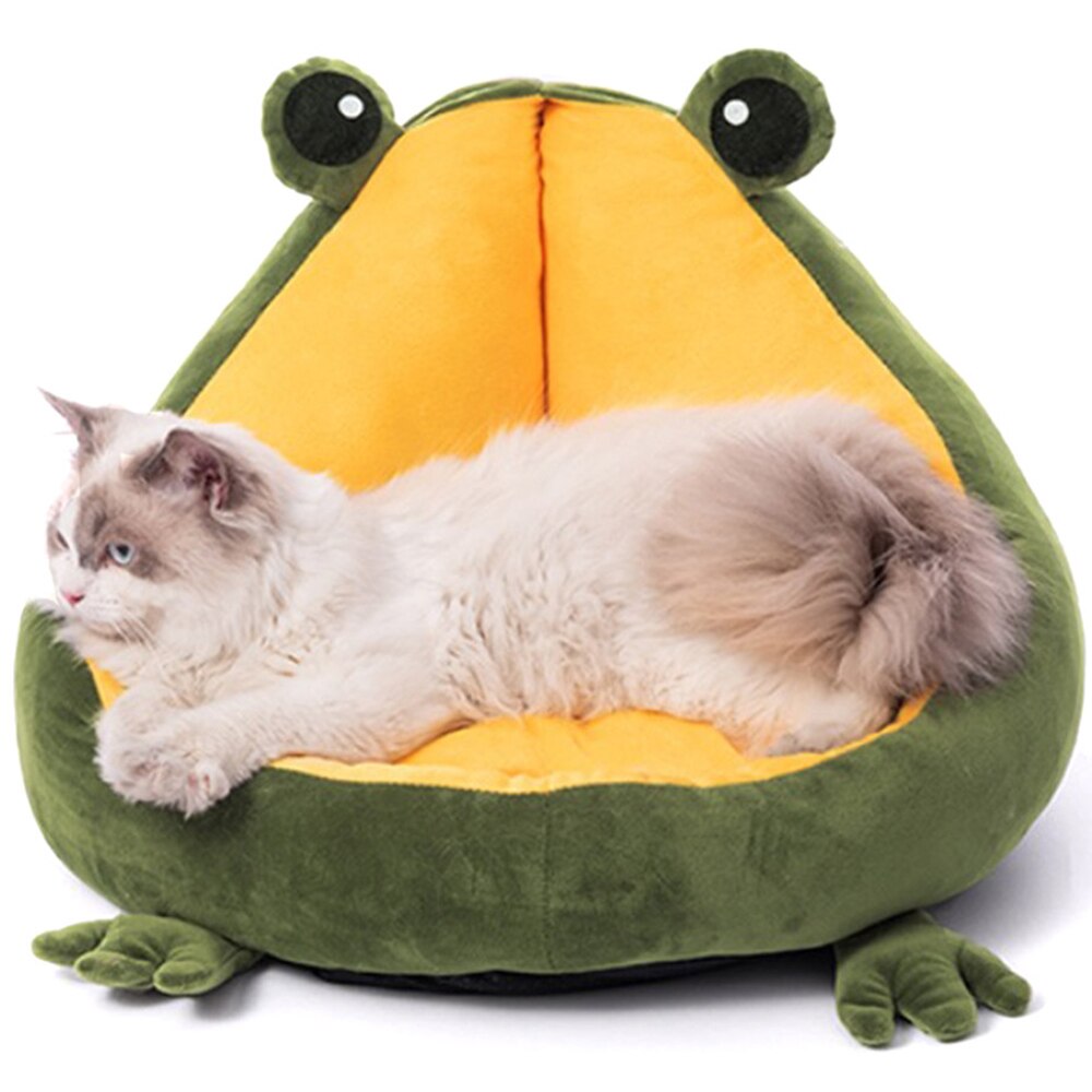 Pet Bed for Cats Winter Cat Bed House Kitten Cat Basket Pet Product Cat Accessories Frog Cat Bed for Puppy Cotton Cat Bed