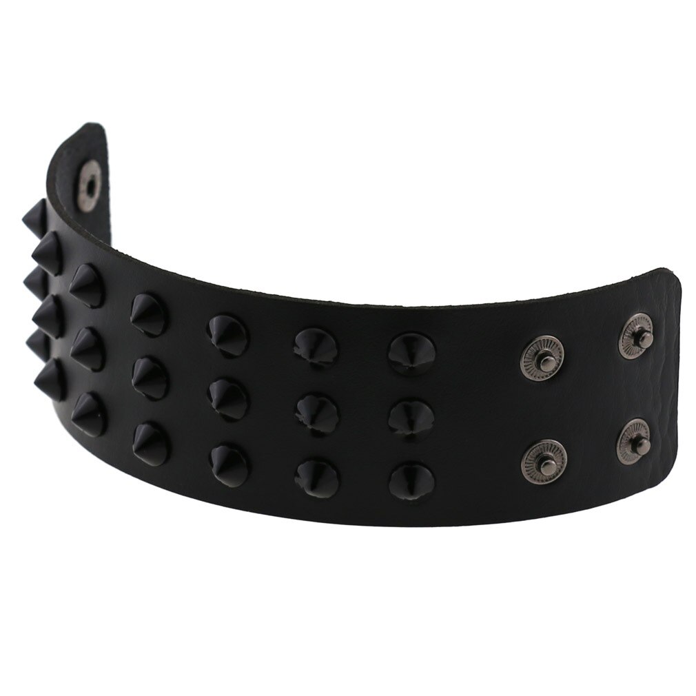 Bracelet gothique Punk Steam pour hommes, noir, blanc, rouge, en cuir pour femmes et hommes, bouton pression, bijoux