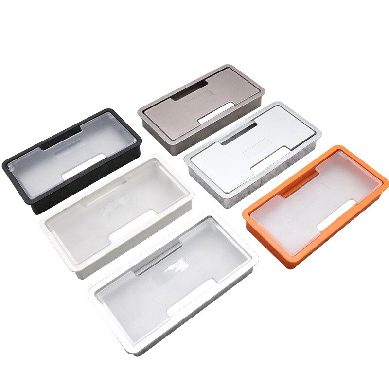 Desk Wire Hole Cover Transparent Desk Outlet Threading Box Holder Cabinet Vent Square Table Cable Office Hardware Furniture