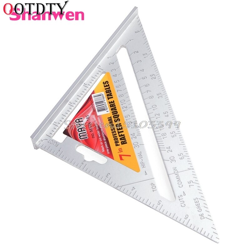 7" Square Carpenter's Measuring Ruler Layout Tool Triangle Angle Protractor