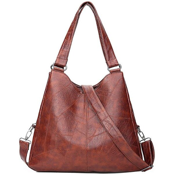 Yogodlns rétro doux femmes sacs à bandoulière de luxe Vintage sacs à bandoulière pour femme haut-poignée décontracté grands fourre-tout: Brown