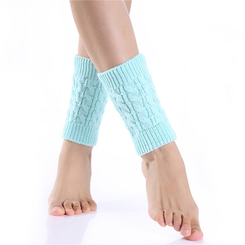 Jambières en tricot thermique pour femme, jambières, manches courtes, à la , chauffe-pieds, pour l&#39;hiver: Green
