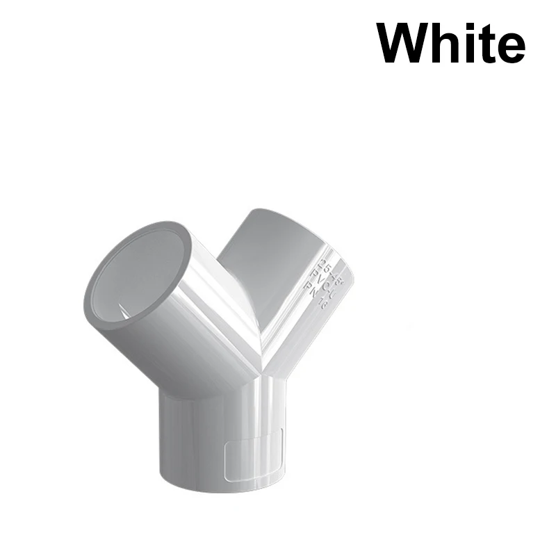 5PCS 3 Way Y Shaped PVC Connector 20/25/32/40/50mm Furniture Garden Irrigation System Parts Aquarium Fish Tank Pipe Tube Adapter: WHITE / 3/4''