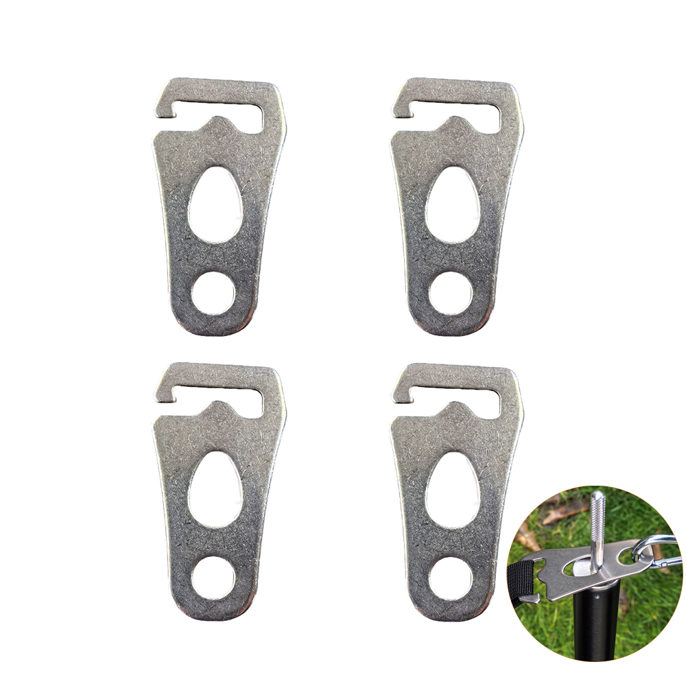 2/4Pcs Camping Tent Adjuster Wind Rope Buckle Camping Rope Buckle Canopy Rope Tightener Stainless Steel ​Awning pole Fasteners