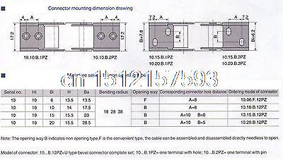 1000mm 10 x 15mm Cable Drag Chain Radius 18mm Wire Carrier 10*15*R18