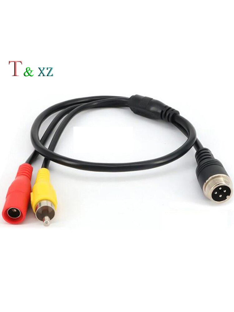 4 PIN Female to RCA Female Cable,M12 4PIN Shockproof Waterproof to RCA Video +DC Connector Adapter Wire,for CCTV 50 cm: 4